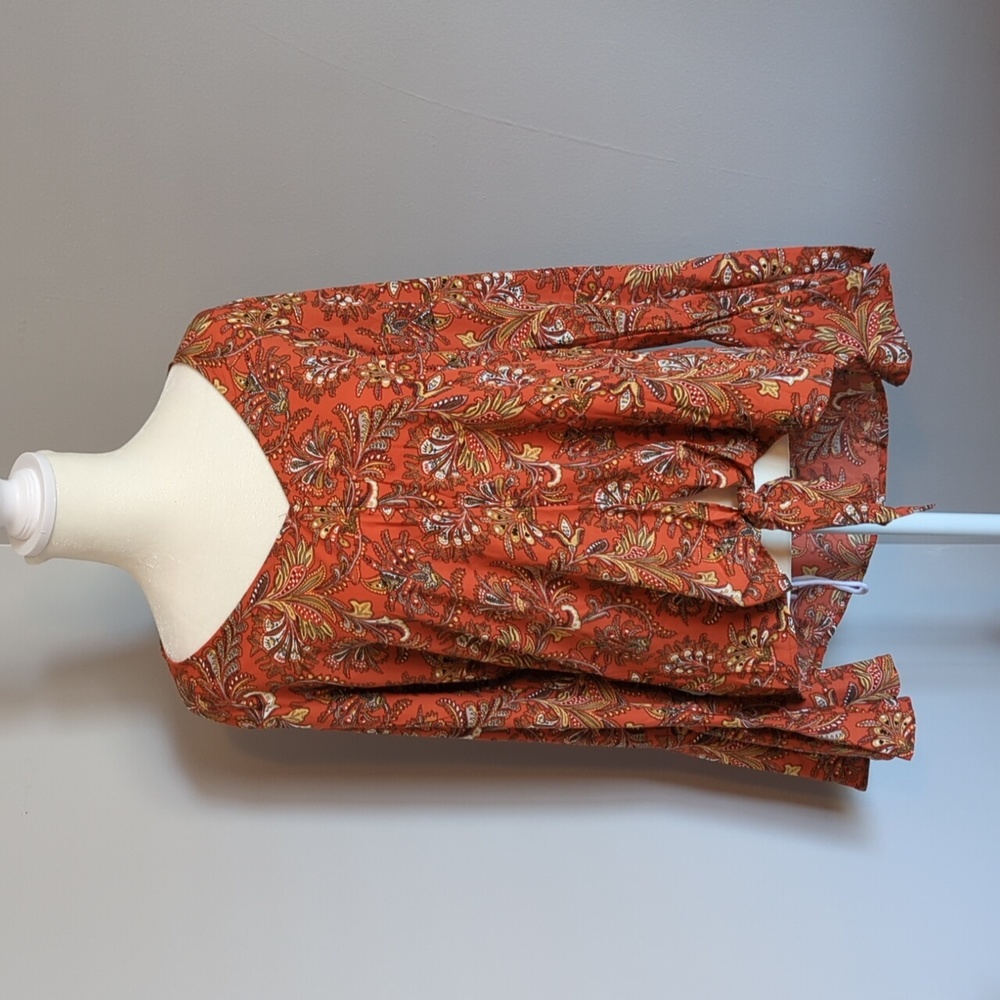 NWT floral rust long sleeve bell flare sleeves